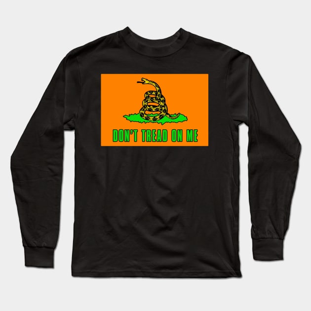 Dont tread on me flag - Safety Orange Osha Approved  - Construction Worker Long Sleeve T-Shirt by  The best hard hat stickers 